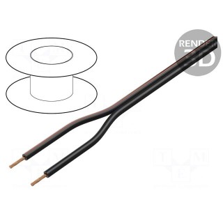 Wire: loudspeaker cable | 2x1.5mm2 | stranded | OFC | black | PVC