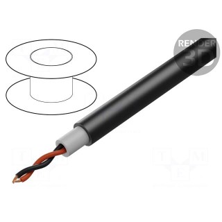 Wire: loudspeaker cable | 2x2.5mm2 | stranded | OFC | black | PVC | 49VAC