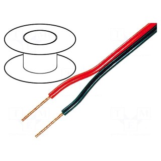 Wire: loudspeaker cable | 2x1,5mm2 | stranded | OFC | black-red | PVC