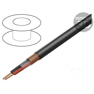 Wire: loudspeaker cable | 2x1mm2 | stranded | OFC | black | -15÷70°C
