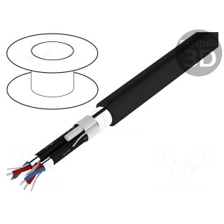 Wire: loudspeaker cable | HELUSOUND® | 2x2x0.22mm2 | stranded | black