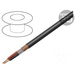 Wire: loudspeaker cable | 2x6mm2 | stranded | OFC | black | -20÷70°C