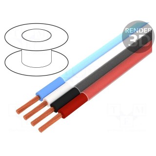 Wire: loudspeaker cable | 4x1mm2 | stranded | OFC | PVC | unshielded
