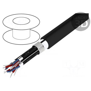 Wire: loudspeaker cable | HELUSOUND® | 4x2x0.22mm2 | stranded | black