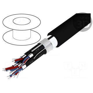 Wire: loudspeaker cable | HELUSOUND® | 6x2x0.22mm2 | stranded | black