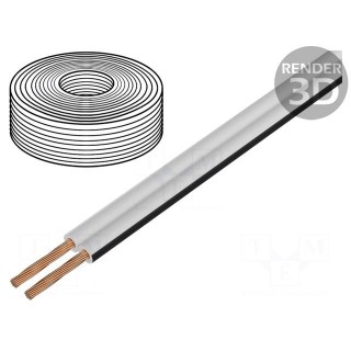 Wire: loudspeaker cable | TLYp | 2x0.35mm2 | stranded | Cu | white | PVC