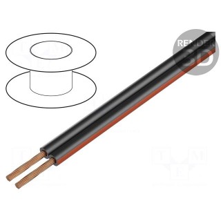 Wire: loudspeaker cable | TLYp | 2x2.5mm2 | stranded | Cu | black | PVC
