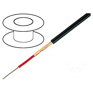 Wire: microphone cable | 1x0,25mm2 | black | OFC | PVC | -15÷70°C | 200m