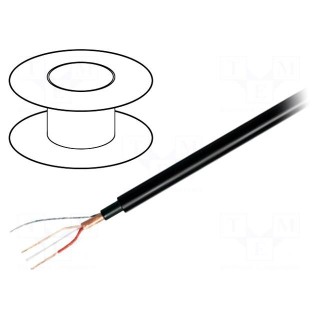 Wire: microphone cable | 1x2x0,22mm2 | black | OFC | LSZH | -15÷70°C