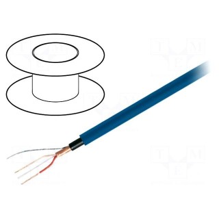 Wire: microphone cable | 1x2x0,22mm2 | blue | OFC | LSZH | -15÷70°C