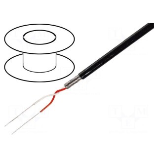 Wire: microphone cable | 2x0.08mm2 | black | tinned,OFC | -15÷70°C