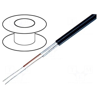 Wire: microphone cable | 2x0,08mm2 | black | OFC,tinned | PVC | 200m