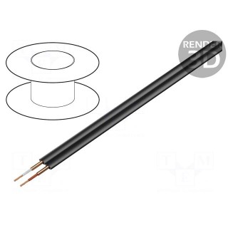 Wire: microphone cable | 2x0,12mm2 | black | OFC | PVC | -15÷70°C | 100m