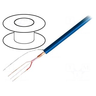 Wire: microphone cable | 2x0,22mm2 | blue | OFC | PVC | -15÷70°C | 100m