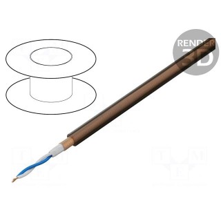 Wire: microphone cable | 2x0,22mm2 | brown | OFC | PVC | -15÷70°C | 100m