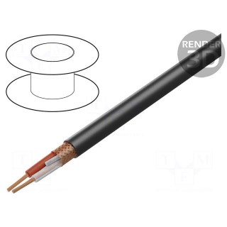 Wire: microphone cable | BiTsound® | 2x0.23mm2 | black | OFC | -30÷70°C