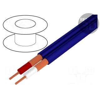 Wire: microphone cable | 2x0.25mm2 | blue | OFC | -15÷70°C | PVC