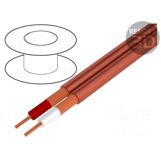 Wire: microphone cable | 2x0.25mm2 | red | OFC | -15÷70°C | PVC