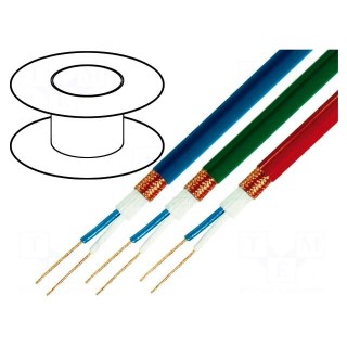 Wire: microphone cable | 2x0,25mm2 | red | OFC | PVC | -15÷70°C | 100m