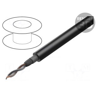 Wire: microphone cable | 2x0.35mm2 | black | tinned,OFC | -15÷70°C