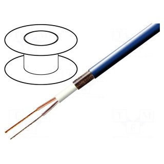Wire: microphone cable | 2x0.35mm2 | blue | OFC | -15÷70°C
