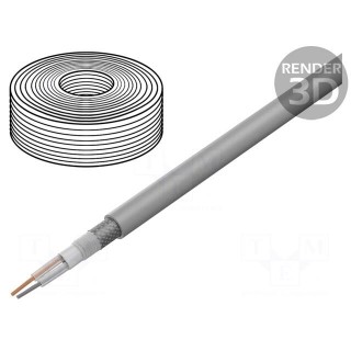 Wire: microphone cable | 2x0.35mm2 | grey | OFC | -15÷70°C | PVC