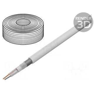 Wire: microphone cable | 2x0,35mm2 | white | OFC | PVC | -15÷70°C | 100m