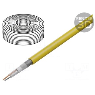 Wire: microphone cable | 2x0,35mm2 | yellow | OFC | PVC | -15÷70°C | 100m