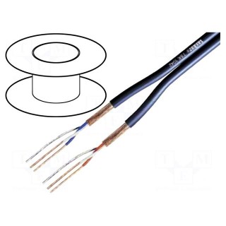 Wire: microphone cable | 2x2x0,22mm2 | dark blue | OFC | -15÷70°C