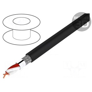 Wire: microphone cable | HELUSOUND® | black | Cu | -30÷70°C | PVC | 6.7mm