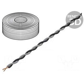 Wire: assembly | 2x0.25mm2 | stranded | Ext.dimensions: 2x1.4mm | 100m