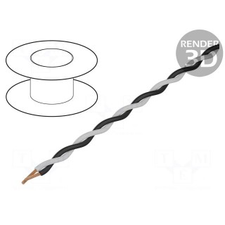 Wire: assembly | 2x0.25mm2 | stranded | Ext.dimensions: 2x1.4mm | 100m