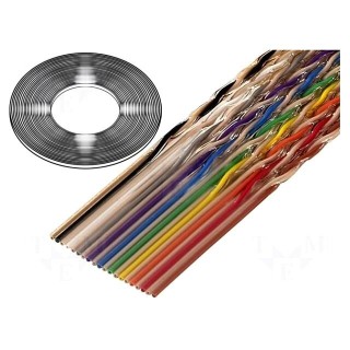 Wire: ribbon | 26x28AWG | 1.27mm | stranded | Cu | unshielded | PVC | 50V