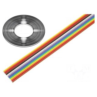 Wire: ribbon | 14x28AWG | 1.27mm | stranded | Cu | unshielded | PVC | 300V