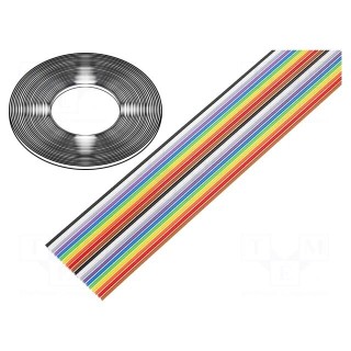 Wire: ribbon | 20x28AWG | 1.27mm | stranded | Cu | unshielded | PVC | 300V