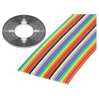Wire: ribbon | 26x28AWG | 1.27mm | stranded | Cu | unshielded | PVC | 300V