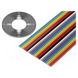 Wire: ribbon | 50x26AWG | 1.27mm | stranded | Cu | unshielded | PVC | 50V