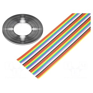 Wire: ribbon | 34x28AWG | 1.27mm | stranded | Cu | unshielded | PVC | 300V