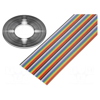 Wire: ribbon | 40x28AWG | 1.27mm | stranded | Cu | unshielded | PVC | 300V