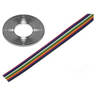 Wire: ribbon | TLWY | 10x0.124mm2 | stranded | Cu | unshielded | PVC | 150V