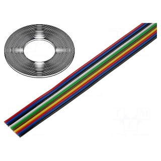 Wire: ribbon | 10x0.12mm2 | stranded | Cu | unshielded | PVC | 300V | 50m