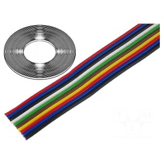 Wire: ribbon | TLWY | 10x0.5mm2 | stranded | Cu | unshielded | PVC | 150V