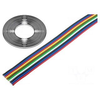 Wire: ribbon | 10x0.5mm2 | stranded | Cu | unshielded | PVC | 500V | 50m