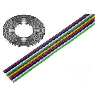 Wire: ribbon | stranded | Cu | 12x0,12mm2 | unshielded | PVC | 300V | 50m