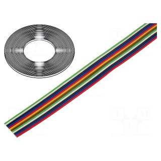 Wire: ribbon | TLWY | 12x0.22mm2 | stranded | Cu | unshielded | PVC | 150V