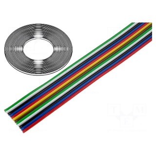 Wire: ribbon | 12x0.22mm2 | stranded | Cu | unshielded | PVC | 300V | 50m