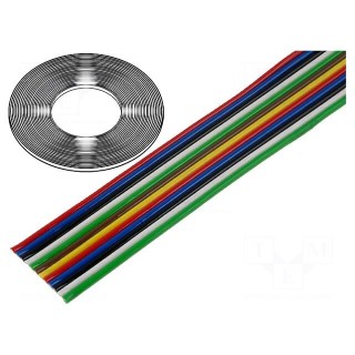 Wire: ribbon | stranded | Cu | 12x0,5mm2 | unshielded | PVC | 500V | 50m
