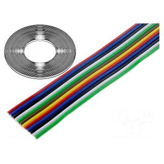 Wire: ribbon | 12x0.75mm2 | stranded | Cu | unshielded | PVC | 500V | 25m