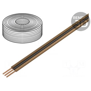 Wire: ribbon | stranded | 3x0,14mm2 | black,brown | 5m
