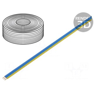 Wire: ribbon | stranded | 3x0,14mm2 | blue,yellow | 5m